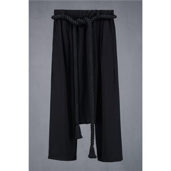 Mens Black Rope Belt Adjustable Twisted Thick Gothic Waist Belt Fashion Accessor - Picture 2 of 5